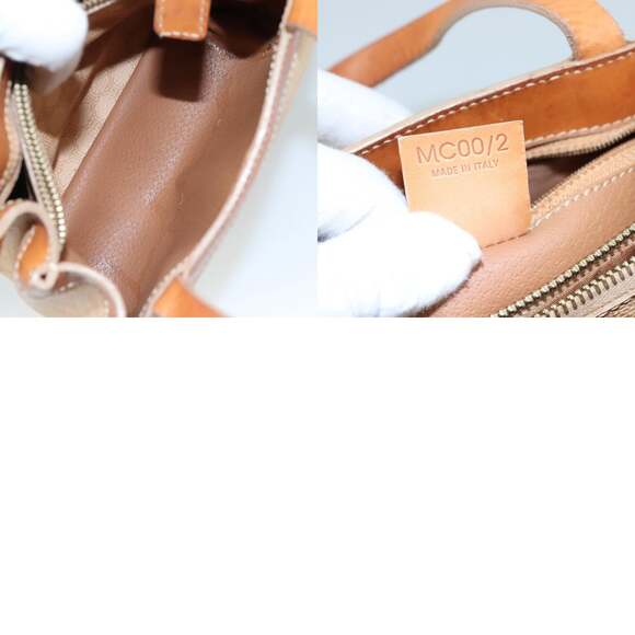 CELINE Macadam Canvas Hand Bag Pvc Leather Beige Brown Gold - Picture 13 of 13